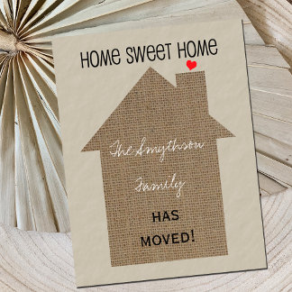 Änderung der Anschrift Postkarte - Burlap House