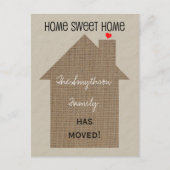 Änderung der Anschrift Postkarte - Burlap House (Vorderseite)