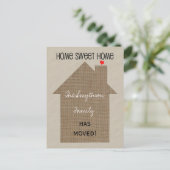 Änderung der Anschrift Postkarte - Burlap House (Stehend Vorderseite)