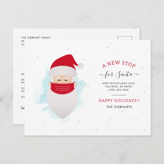 Änderung der Anschrift Weihnachtsfeiertage Ankündigungspostkarte (Vorne/Hinten)