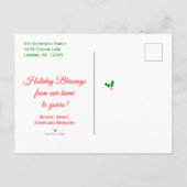 Änderung der Anschrift Weihnachtskarte Holly und F Ankündigungspostkarte (Rückseite)