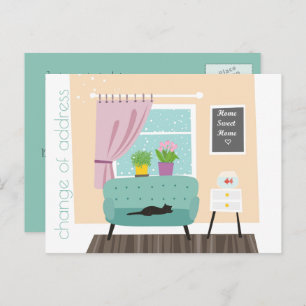 Änderung der Anschrift Zuhause Sweet Zuhause Postc Ankündigungspostkarte