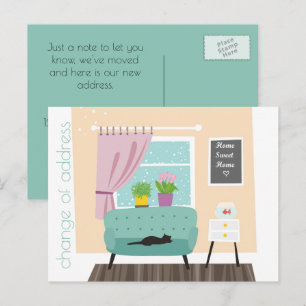 Änderung der Anschrift Zuhause Sweet Zuhause Postc Ankündigungspostkarte