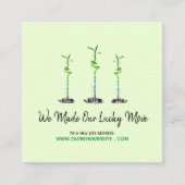 Änderung der Business-Website-Adresse Curly Bamboo Quadratische Visitenkarte (Vorderseite)