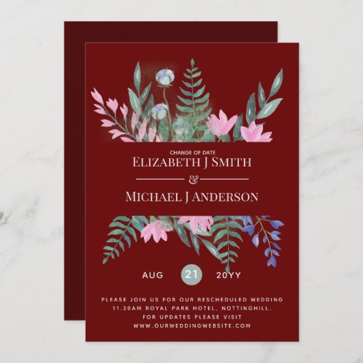 Änderung der Datumspläne Aufschiebung der Wildblum (Vorne/Hinten)