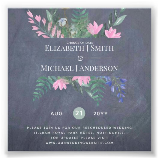 Änderung der Datumspläne Aufschiebung der Wildblum Fotodruck (Vorne)