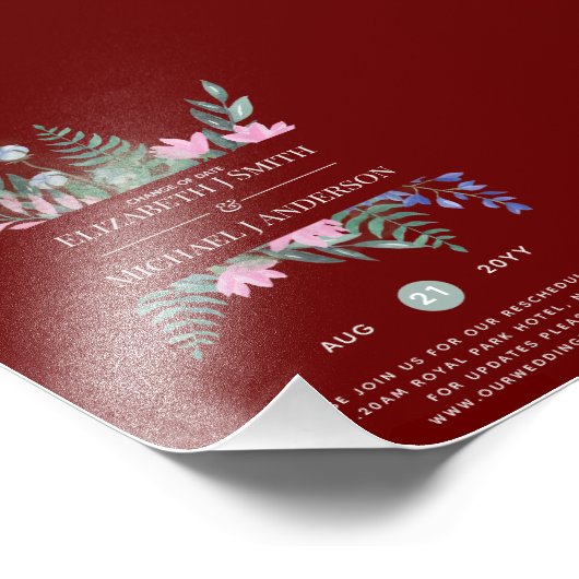 Änderung der Datumspläne Aufschiebung der Wildblum Fotodruck (Ecke)