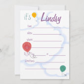 Änderung der Einladung zur Geburtstagspartei (Rückseite)