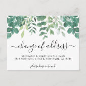 Änderung der Eukalyptus-Adresse Ankündigungspostkarte (Vorderseite)