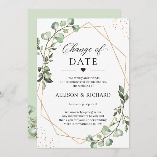 Änderung der geometrischen Karte des Gründatums Eu (Vorne/Hinten)