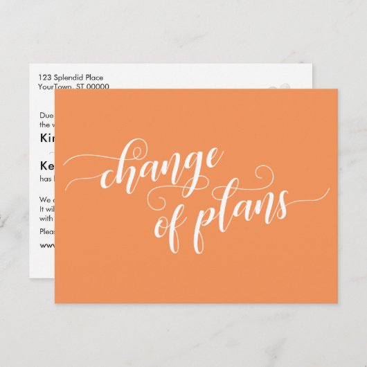 Änderung der geplanten Mandarine Postkarte (Vorne/Hinten)