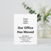 Änderung der Geschäftsadresse Schwarz/Weiß Postkarte (Stehend Vorderseite)