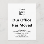 Änderung der Geschäftsadresse Schwarz/Weiß Postkarte (Vorderseite)