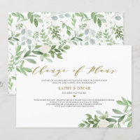 Änderung der Hochzeitspläne Grün Hochzeitsverschie