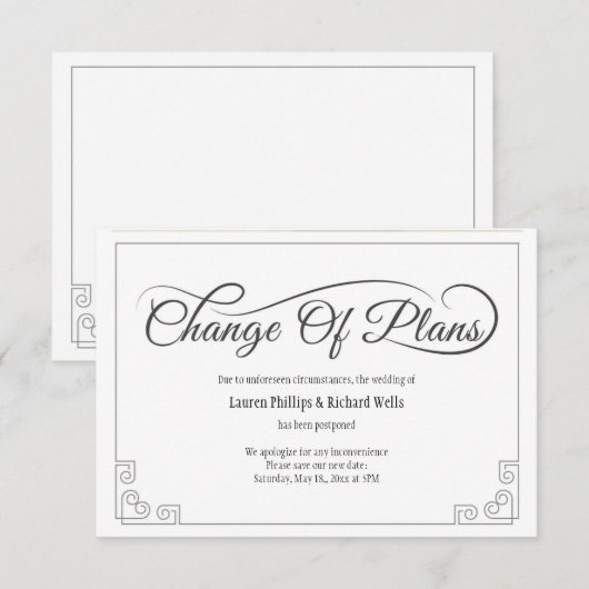 Änderung der Karte (Vorne/Hinten)