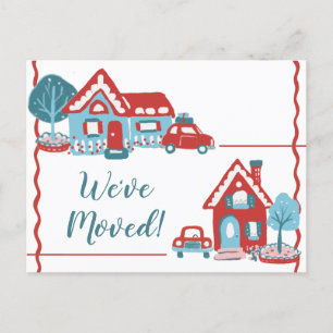 Änderung der neuen Zuhause-Adresse Wir bewegten Re Ankündigungspostkarte