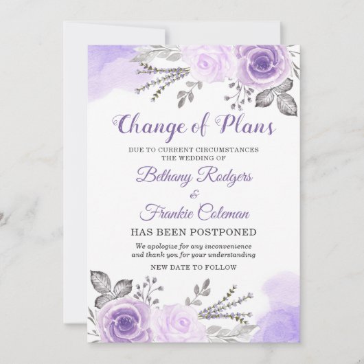Änderung der Pläne Ankündigung Chic Lila Blüte (Vorderseite)