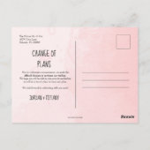 Änderung der Pläne aufgeschoben oder storniert Hoc Postkarte (Rückseite)