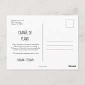 Änderung der Pläne aufgeschoben oder storniert Hoc Postkarte (Rückseite)