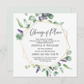 Änderung der Pläne aufgeschobener Eukalyptus-Laven Einladung (Vorne/Hinten)