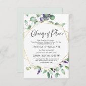 Änderung der Pläne aufgeschobener Eukalyptus-Laven Einladung (Vorne/Hinten)