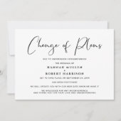 Änderung der Pläne Aufschiebung Schwarz-weiß storn Ankündigung (Vorderseite)