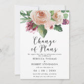Änderung der Pläne Boho Floals Hochzeitseinladung Einladung (Vorderseite)