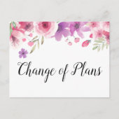 Änderung der Pläne Datum aufgeschoben Ankündigungspostkarte (Vorderseite)