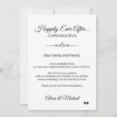 Änderung der Pläne durch das Corona-Virus Einladung (Vorderseite)