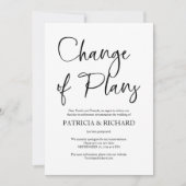 Änderung der Pläne einfache Hochzeit aufgeschoben Einladung (Vorderseite)