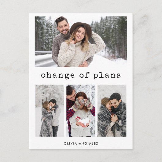 Änderung der Pläne | Einfache Schreibweise und Fot Postkarte (Vorderseite)