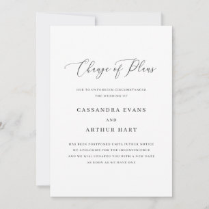 Änderung der Pläne Elegante einfache Hochzeit ohne Save The Date