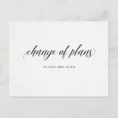 Änderung der Pläne | Elegante Typografie Postkarte (Vorderseite)