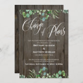 Änderung der Pläne Eukalyptus Aufgehobene Hochzeit Einladung (Vorne/Hinten)