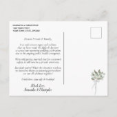 Änderung der Pläne Eukalyptus Wedding Storniert Ankündigungspostkarte (Rückseite)