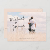 Änderung der Pläne Foto Hochzeitsdatum Ankündigung Postkarte (Vorne/Hinten)