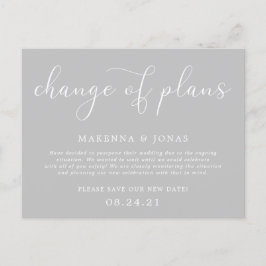 Änderung der Pläne für die Hochzeitverlängerung Ankündigungspostkarte