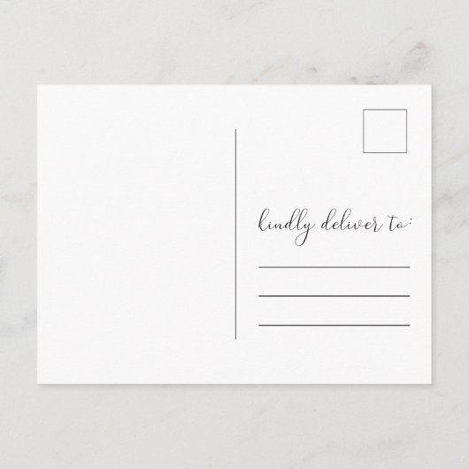 Änderung der Pläne für die Hochzeitverlängerung Ankündigungspostkarte (Rückseite)