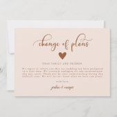 Änderung der Pläne für die Meldung der Hochzeitsak Ankündigung (Vorderseite)