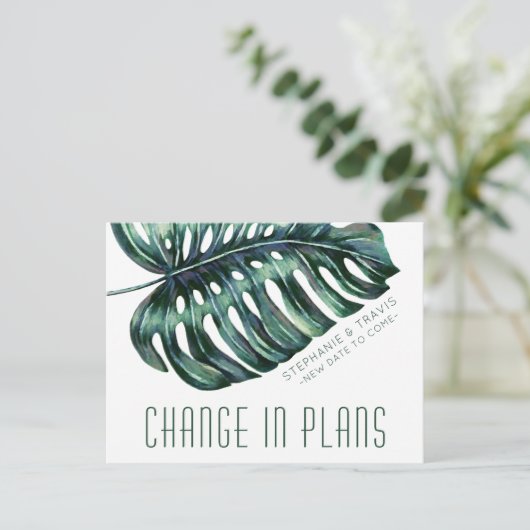 Änderung der Pläne für die Verschiebung tropischer Postkarte (Stehend Vorderseite)