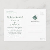 Änderung der Pläne für die Verschiebung tropischer Postkarte (Rückseite)