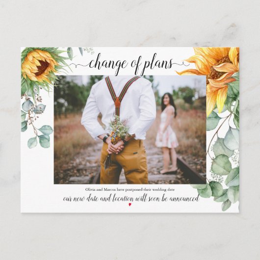 Änderung der Pläne Gelbe Sonnenblumen Postkarte (Vorderseite)