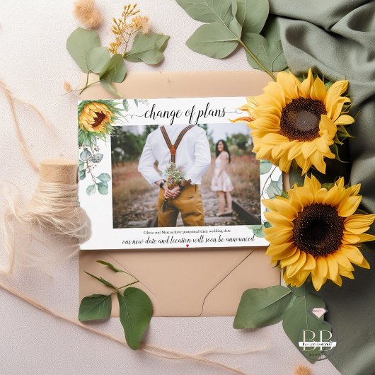 Änderung der Pläne Gelbe Sonnenblumen Postkarte