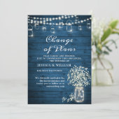 Änderung der Pläne Gipskraut String Lights Rustic Einladung (Stehend Vorderseite)