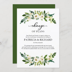 Änderung der Pläne Grüne Hochzeit Aufschub Einladung