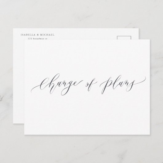 Änderung der Pläne Grüne Hochzeit verschieben Postkarte (Vorne/Hinten)