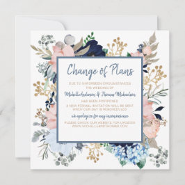 Änderung der Pläne Hochzeit Dusty Blue Pink Floral Save The Date
