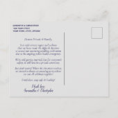 Änderung der Pläne Hochzeit verschoben Navy Blue & Ankündigungspostkarte (Rückseite)