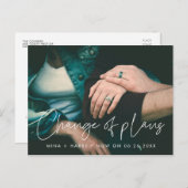 Änderung der Pläne Hochzeitsaktualisierung Ankündi Postkarte (Vorne/Hinten)