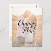 Änderung der Pläne Hochzeitspause Eleganter Chic Postkarte (Vorne/Hinten)